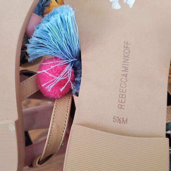Rebecca Minkoff Estelle pom pom sandals size 5.5 - Picture 2 of 6